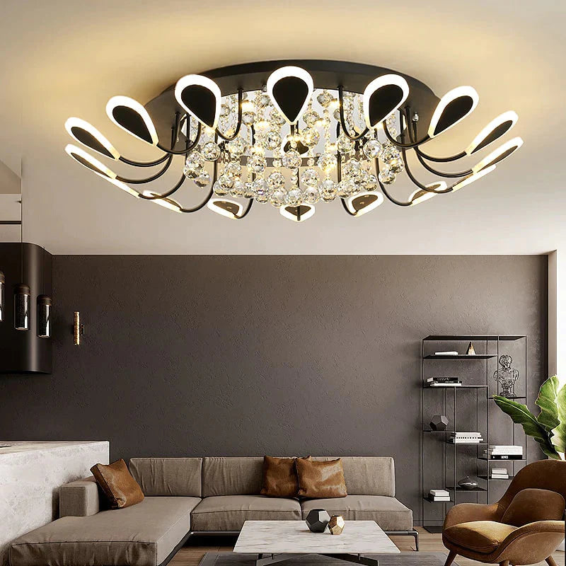 Kristal moderne led-plafondlamp voor woonkamer slaapkamer studeerkamer wit/zwarte kleur plafondlamp led-plafond