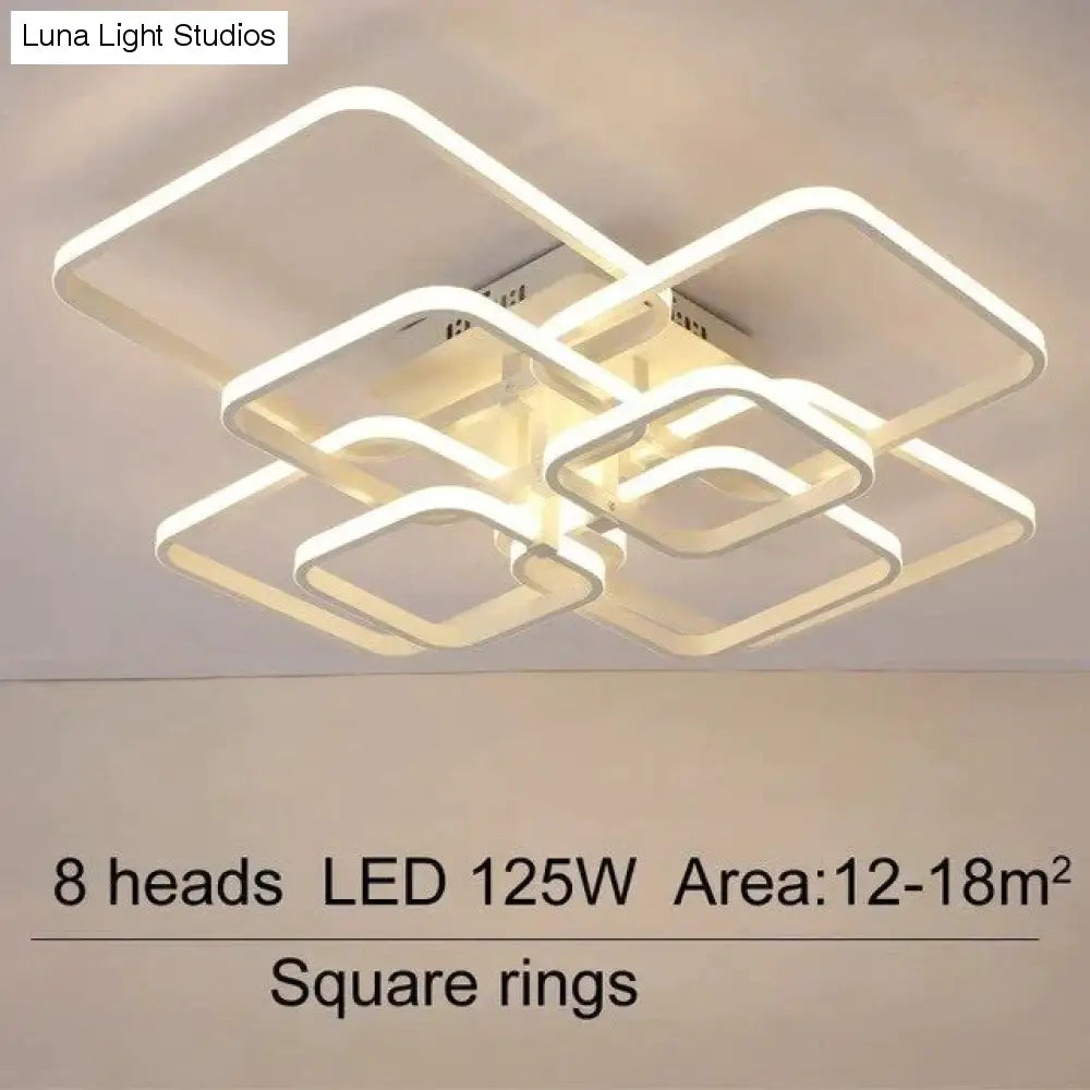 Lámpara LED moderna de acrílico para sala de estar, Lustres LED para dormitorio, lámpara de iluminación de techo grande, accesorios
