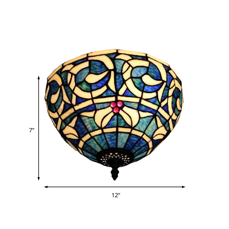 Lampada da incasso in vetro colorato rustico - Apparecchio a 2 luci per camera da letto