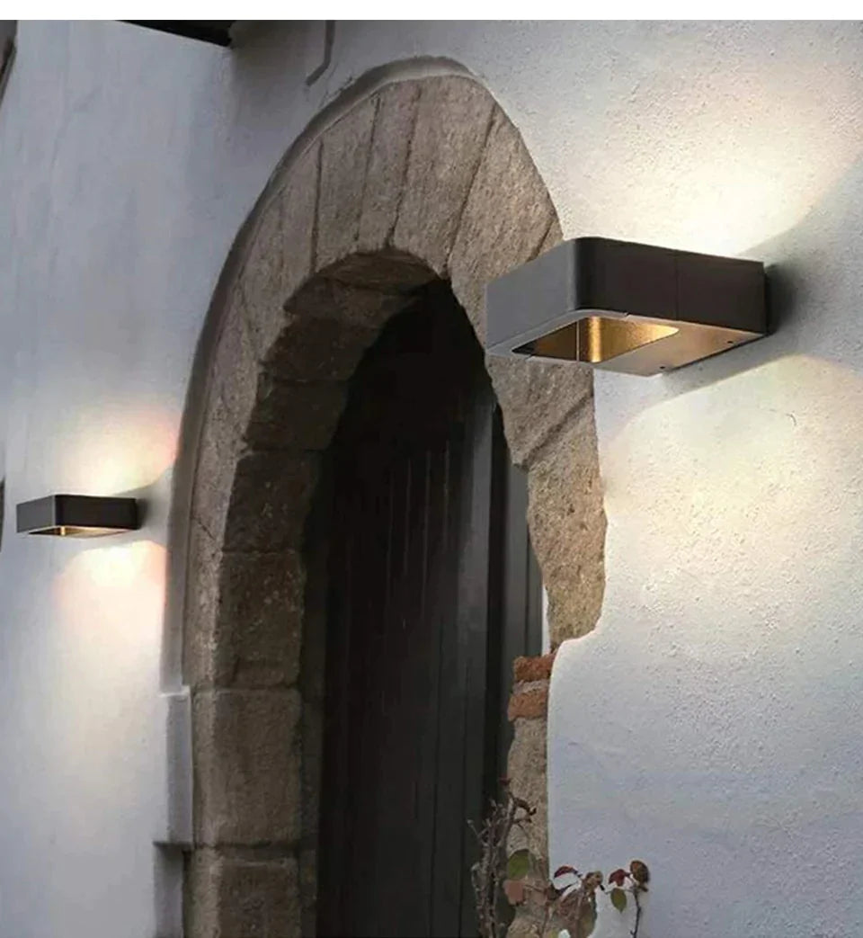 Illuminazione per esterni a LED IP65 Impermeabile Alumunim Lampada da parete Giardino Villa Portico Sconce Illuminazione Colore nero 96-260 V