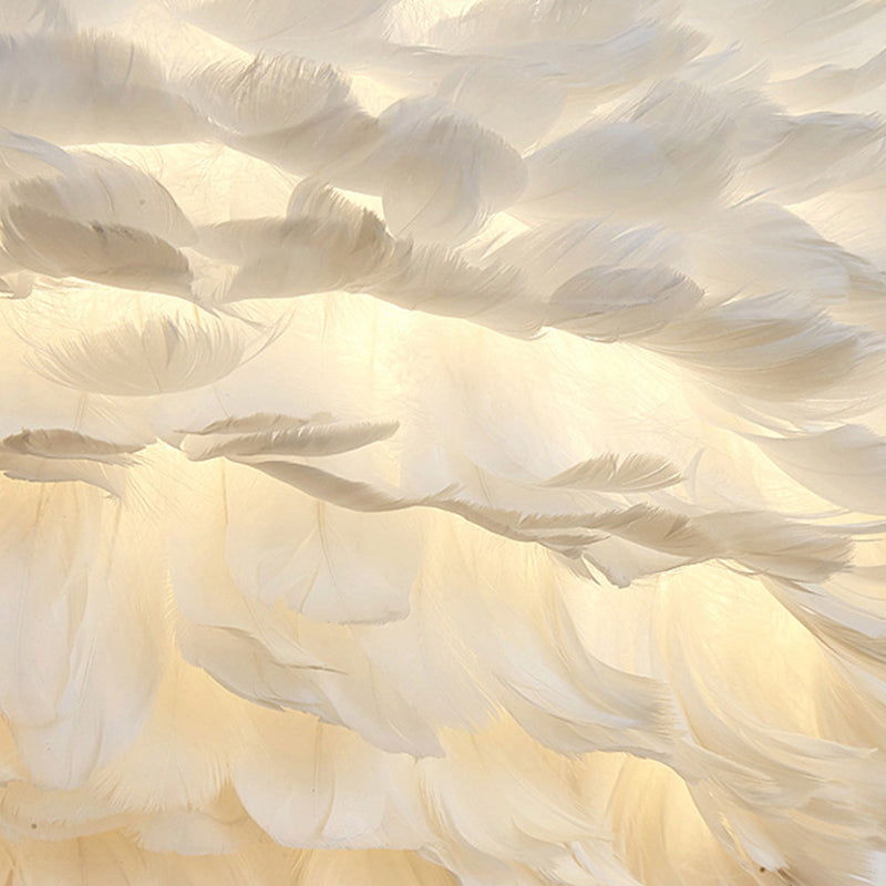 Nordic Feather Sconce Light - Applique romantique pour chambre à coucher