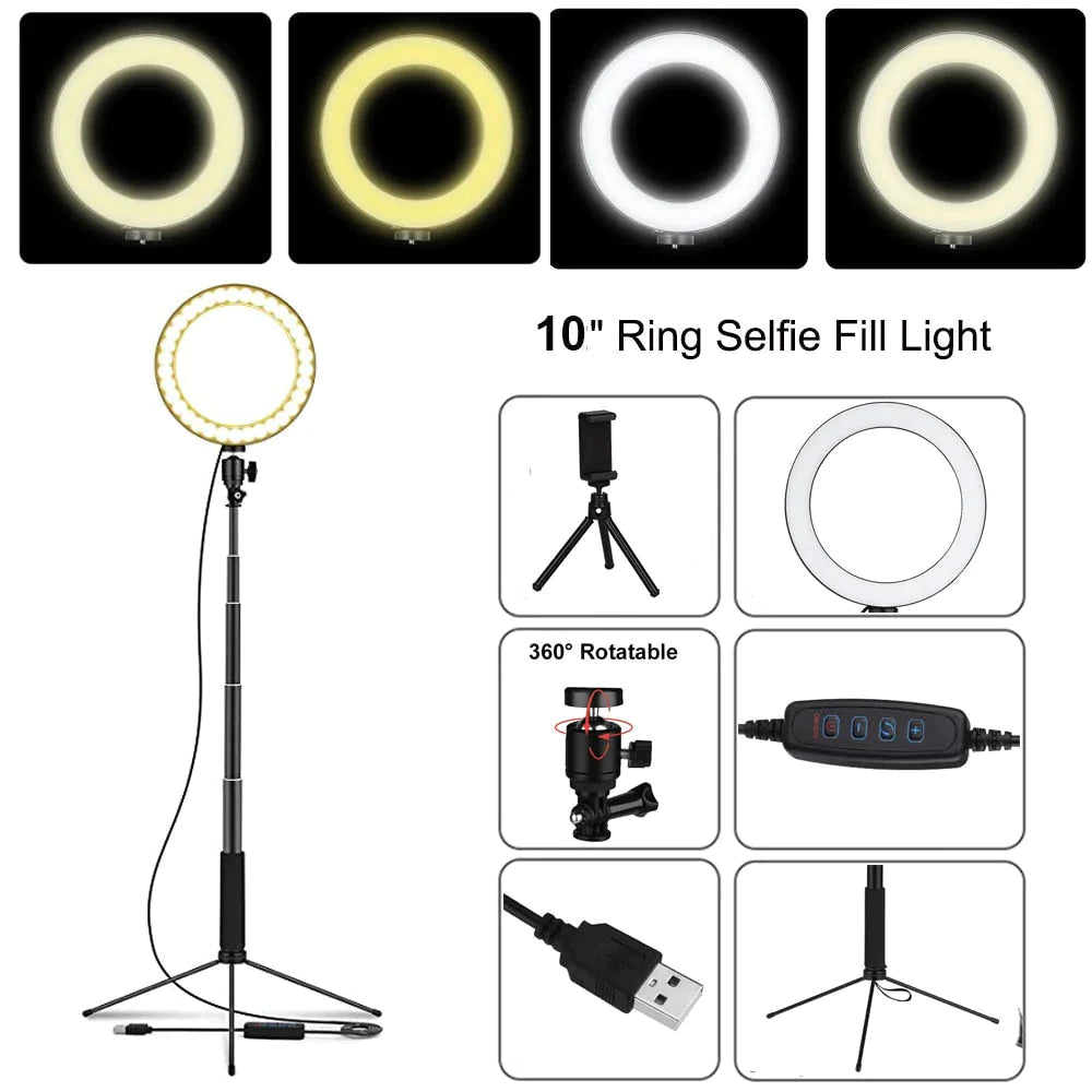 Lampa podłogowa LED USB pierścieniowa lampa podłogowa statyw pierścieniowy 80 diod LED stojąca lampa podłogowa do wideo YouTube Photo Ringlight makijaż abażur