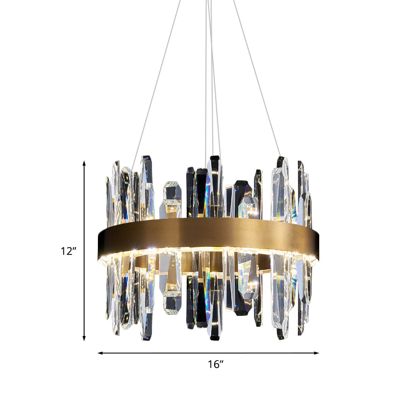 Mid Century Style LED Crystal Rod Gold Chandelier – Elegant Hanging Light Fixture