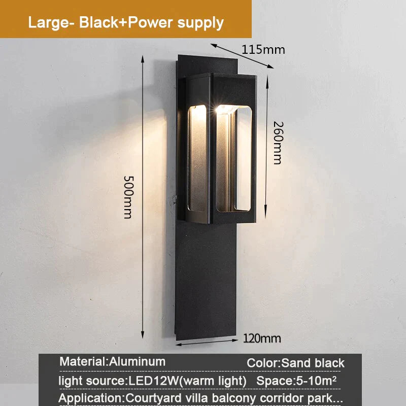 IP67 étanche extérieur LED éclairage mural capteur de mouvement en aluminium noir Bronze jardin porche applique lumière 96V220V applique Luminaire