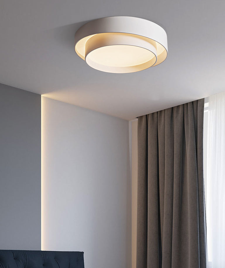 Plafonnier LED en métal blanc de style nordique pour chambre à coucher - Éclairage encastré