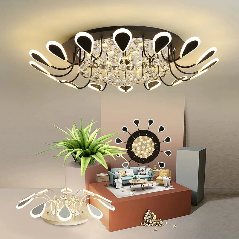 Kristal moderne led-plafondlamp voor woonkamer slaapkamer studeerkamer wit/zwarte kleur plafondlamp led-plafond