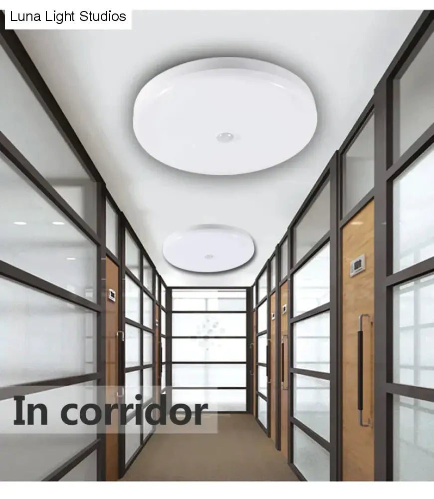 Plafoniere a LED intelligenti 12W 18W PIR Sensore di movimento Lampada da soffitto Illuminazione per soggiorno Corridoio Scala Garage Portico