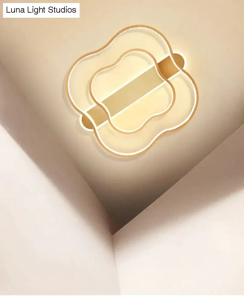 Zimmer Licht Blume Nordic Decke Lampe Einfache Moderne Gebürstet Gold Led Studie Zimmer Lampe Warme Romantische Schlafzimmer Lampen