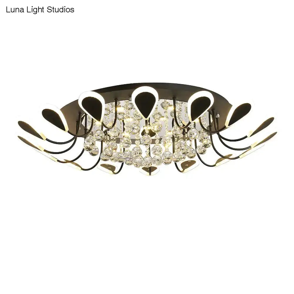 Kristal moderne led-plafondlamp voor woonkamer slaapkamer studeerkamer wit/zwarte kleur plafondlamp led-plafond