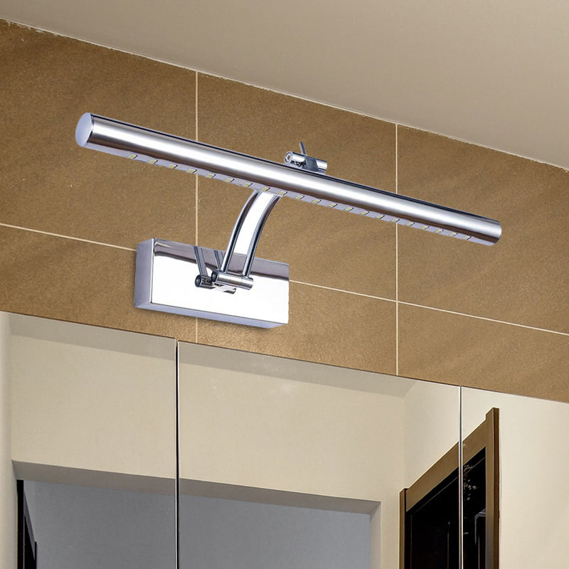 Lámpara de pared LED para baño con pantalla tubular de metal - Acabado cromado/dorado, 16