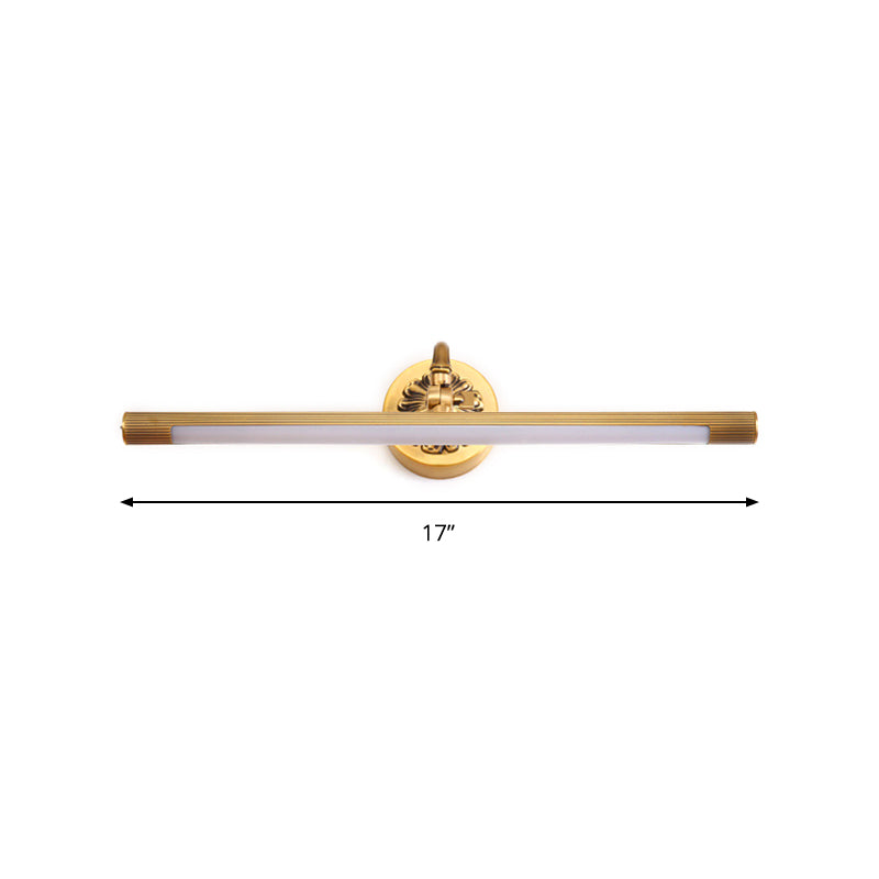 Aplique de pared moderno con acabado de latón LED integrado para baño - Iluminación de tocador, 17