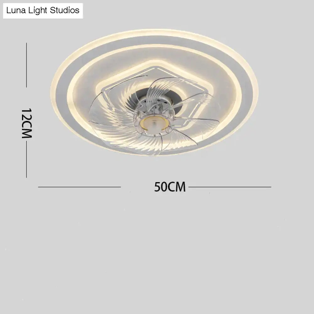 Fan Ceiling Lamp Light In The Bedroom Living Room Restaurant Invisible Fan Lamp Indoor Simple Ultra-thin Lamps