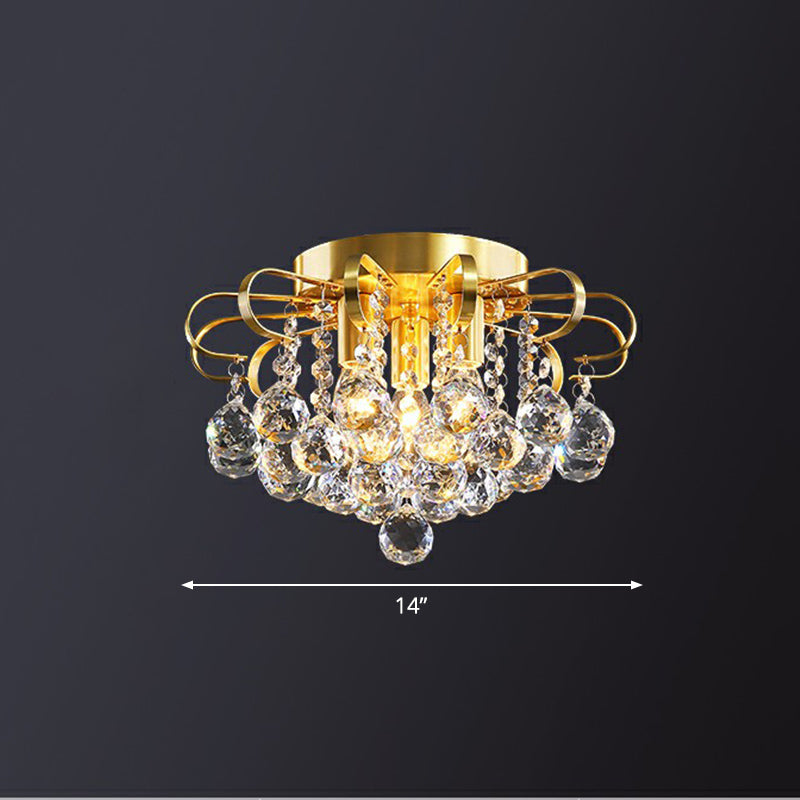 Crystal Bedroom Beauty: postmoderne helder gefacetteerde bolvormige inbouwplafondlamp met bloemmotief