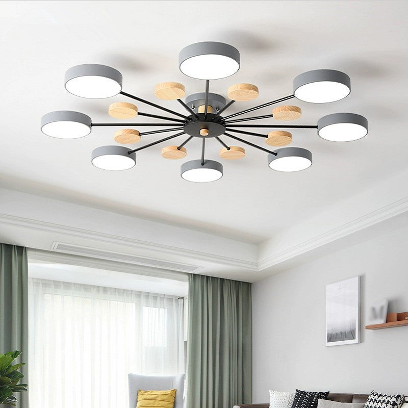 Plafonnier semi-encastré en acrylique élégant pour chambre à coucher avec design de branchement