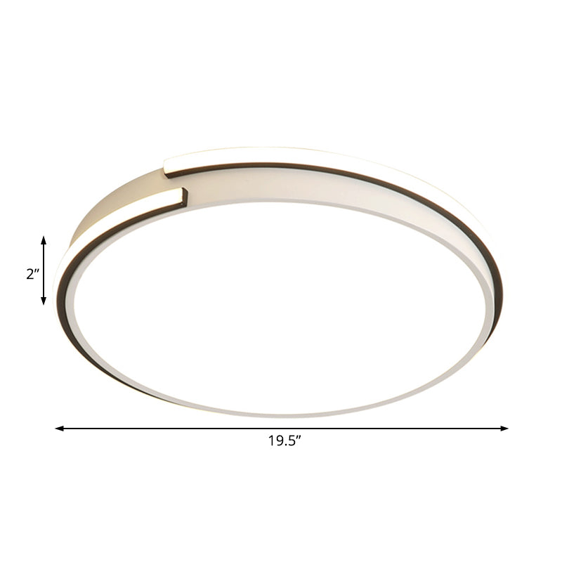 LED Round Bedroom Flushmount Light - Minimalist Acrylic Ceiling Fixture in Warm/White Light (16