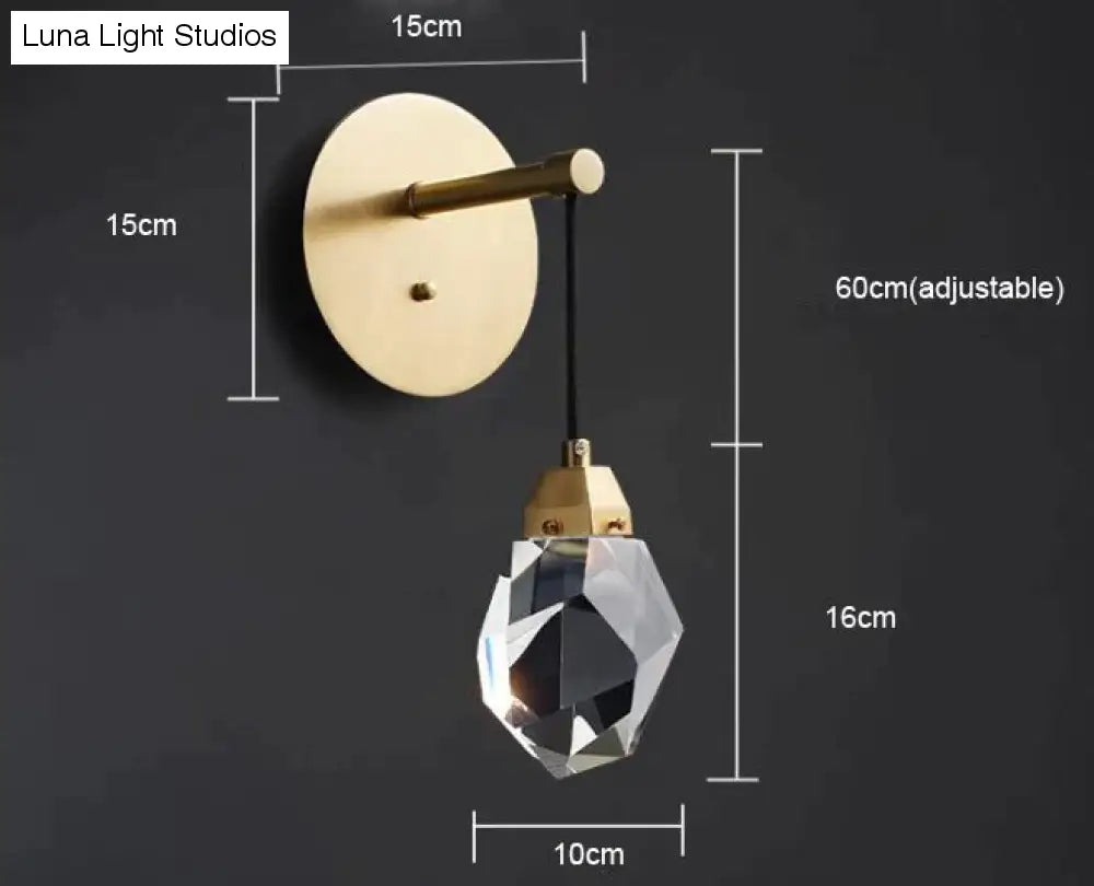 Moderne kristallen LED volledig koperen wandlamp