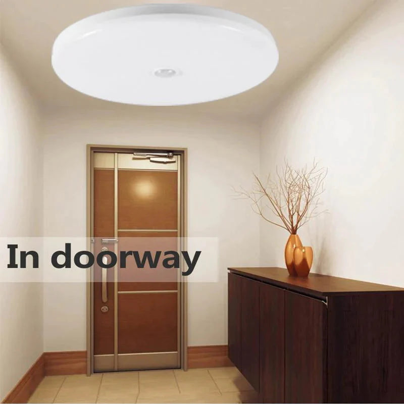 Plafoniere a LED intelligenti 12W 18W PIR Sensore di movimento Lampada da soffitto Illuminazione per soggiorno Corridoio Scala Garage Portico