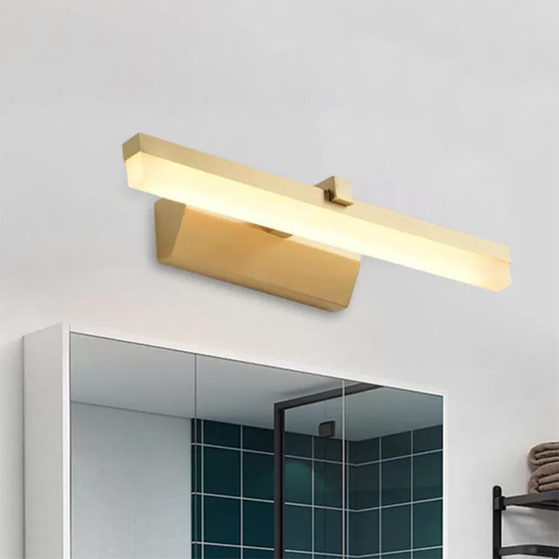 Elegante iluminación LED para tocador con pantalla acrílica amarilla - Lámpara de baño montada en la pared, 9.5