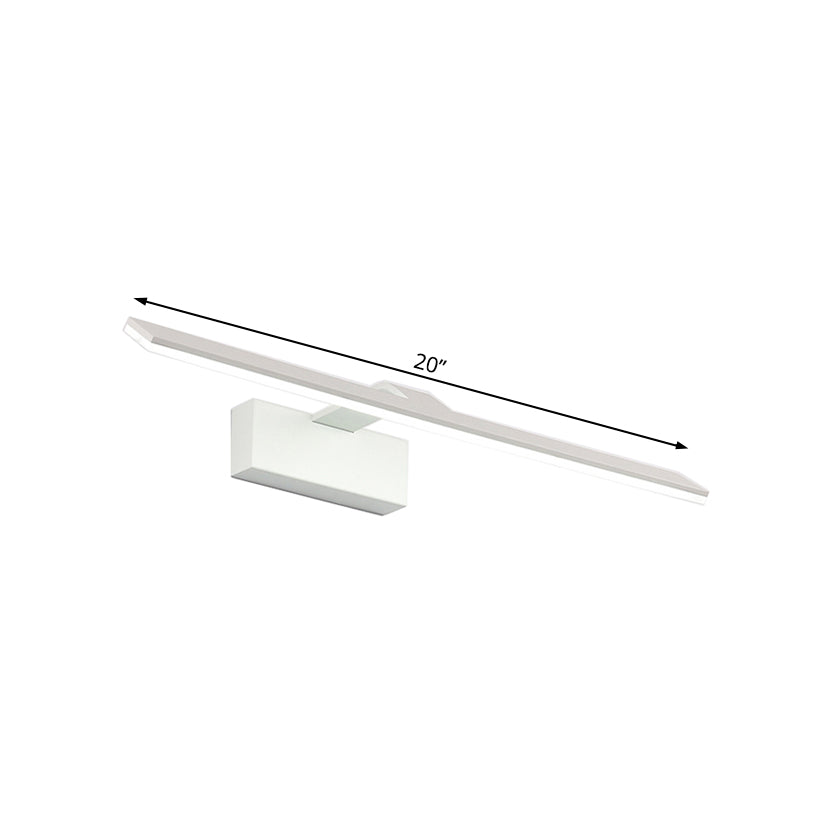 Lámpara de tocador LED de estilo nórdico - Luz de montaje en pared acrílica rectangular blanca de 16,5