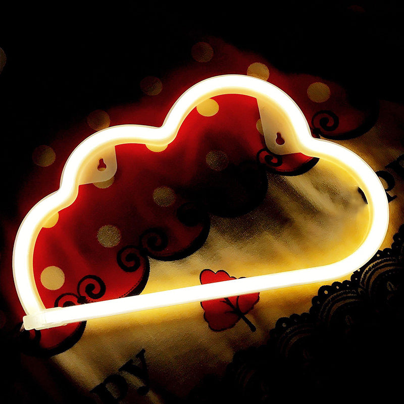 Veilleuse LED Nuage en Plastique avec Prise USB Rechargeable - Lampe de Table Blanche pour Enfant