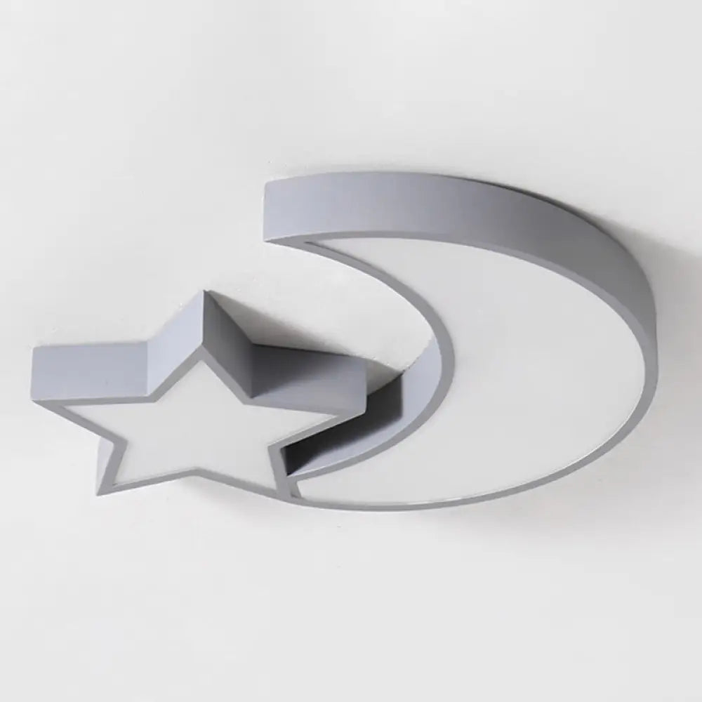 Ein himmlischer Glanz für Kinder: LED-Unterputz-Deckenleuchte aus Acryl mit Stern und Mond