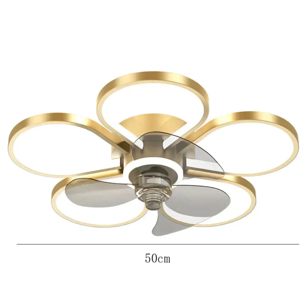 Luxury Ceiling Fan Lamp Bedroom Ultra-thin Quiet Restaurant Ceiling Lamp with Electric Fan