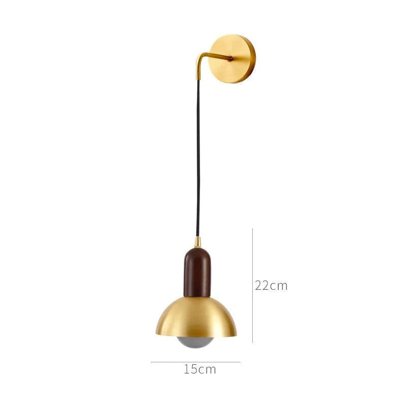 Applique murale de chevet tout en cuivre, luminaire de luxe, post-moderne, Simple, pour salon, arrière-plan, allée murale, rétro, personnalité créative, boule en cuivre
