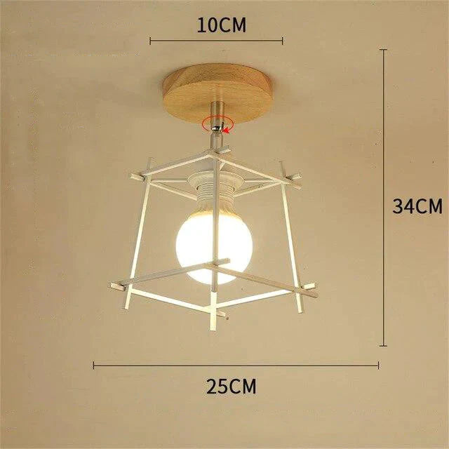 Plafonnier nordique en fer forgé, design moderne et minimaliste, luminaire décoratif de plafond, idéal pour un bureau, une chambre à coucher ou une chambre à coucher, créatif