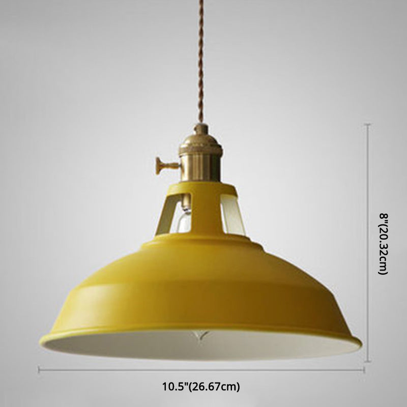 Illuminazione a sospensione a 1 luce in metallo con paralume industriale Macarons per ristorante
