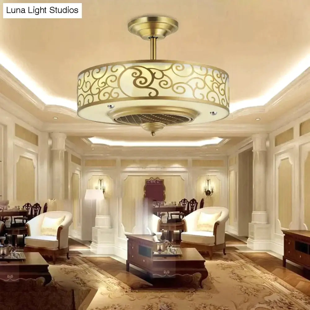 LED Nordic Iron Acrylic Copper Ceiling Fan.LED Lamp.LED Light.Ceiling Lights.LED Ceiling Light.Ceiling Lamp For Foyer Bedroom