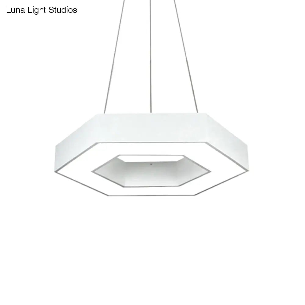 Nowoczesna akrylowa sześciokątna lampa wisząca w kolorze czarno-białym do biura