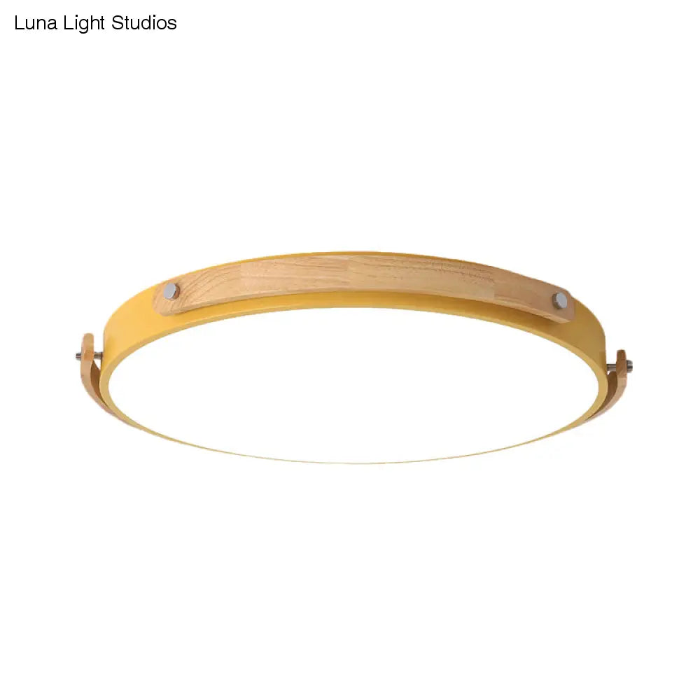 Plafoniera da incasso a LED circolare in acrilico stile Macaron - Elegante lampada da soffitto per la cameretta e i corridoi dei bambini
