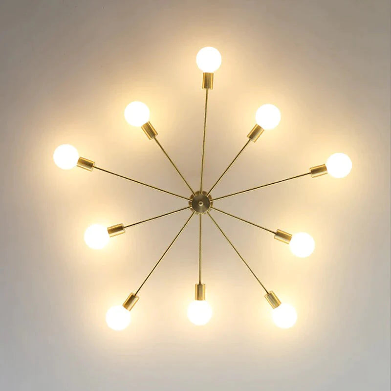 Plafonnier en cuivre moderne salle à manger en laiton plafonnier salon luminaires LED Lustres de cuisine lumières éclairage de plafond nordique chambre à coucher