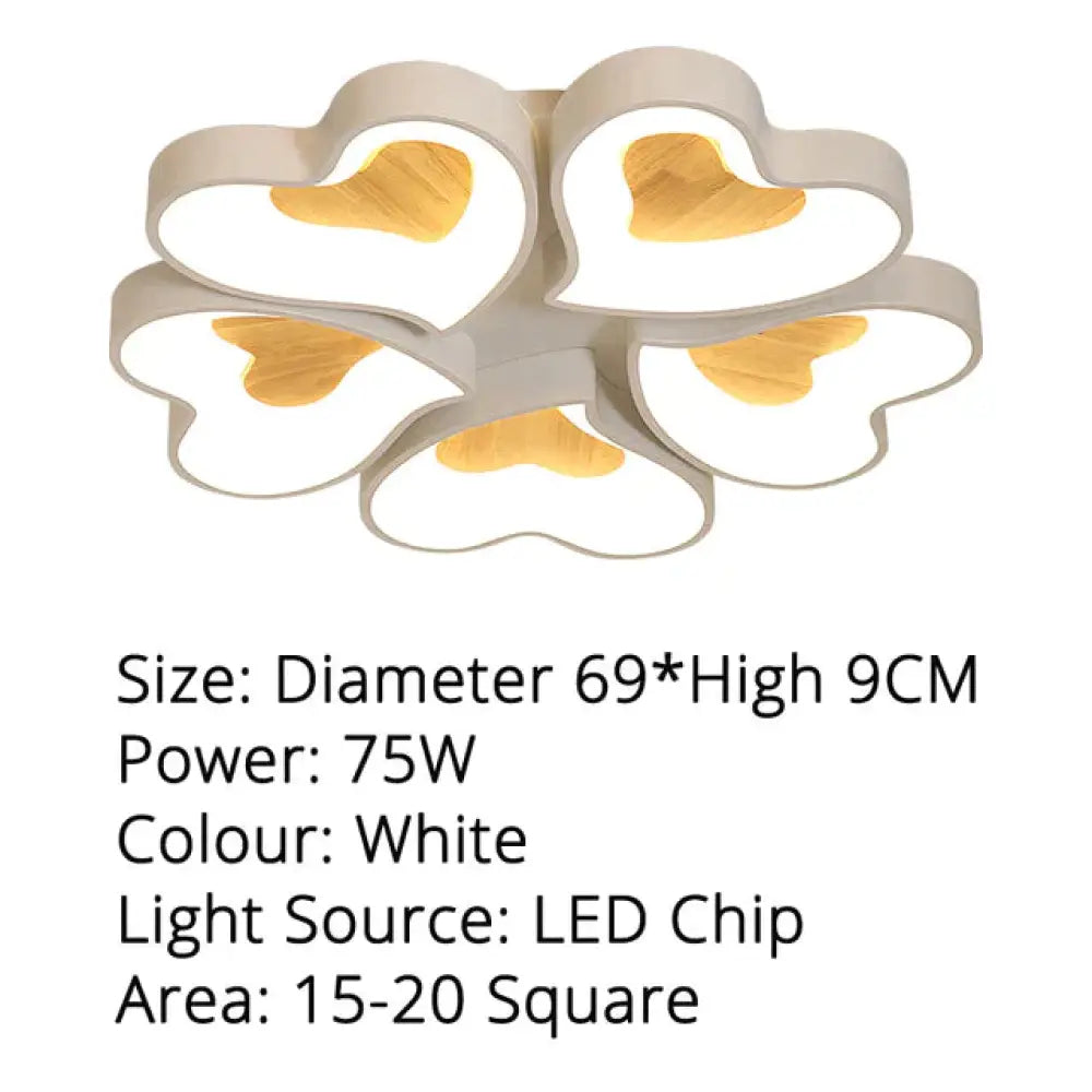 Plafoniere moderne a LED a forma di cuore per soggiorno, camera da letto, illuminazione interna, lampada da soffitto, telecomando, Dimmin