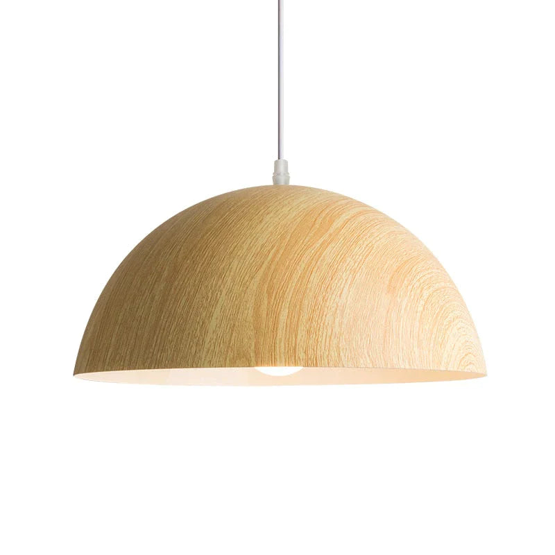 Scandinavische moderne houtnerf spuitverf aluminium hanglampen, woonkamer eetkamer bureau nachtkastje decoratieve verlichtingslampen