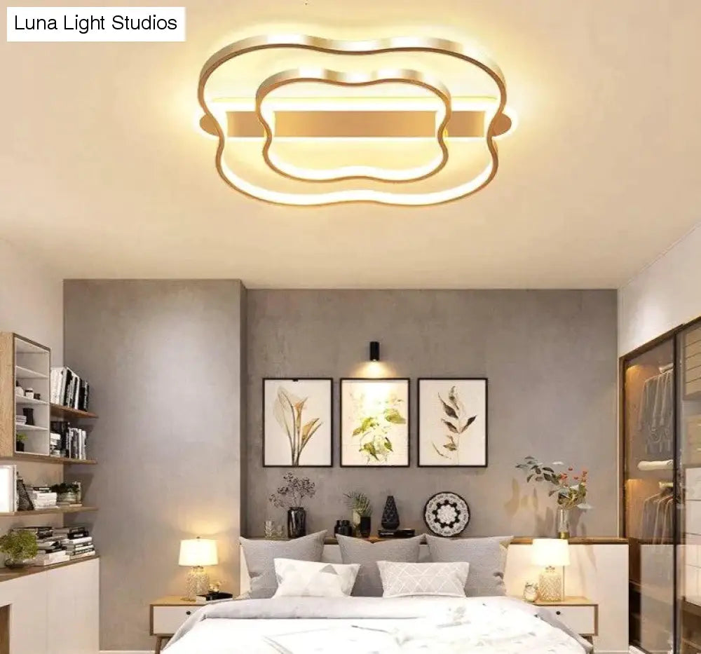 Zimmer Licht Blume Nordic Decke Lampe Einfache Moderne Gebürstet Gold Led Studie Zimmer Lampe Warme Romantische Schlafzimmer Lampen