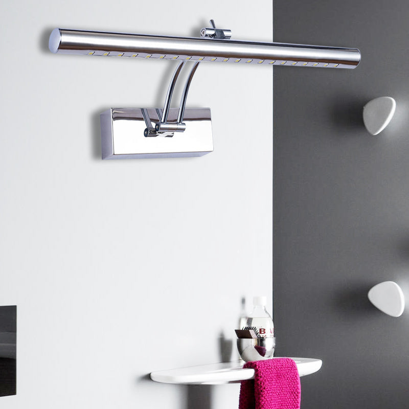Lámpara de pared LED para baño con pantalla tubular de metal - Acabado cromado/dorado, 16