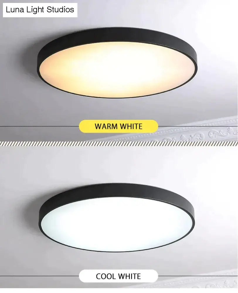 Lámpara de techo Led moderna de Metal, lámpara de techo Led Simple en blanco y negro para sala de estar, dormitorio, comedor, accesorios de iluminación