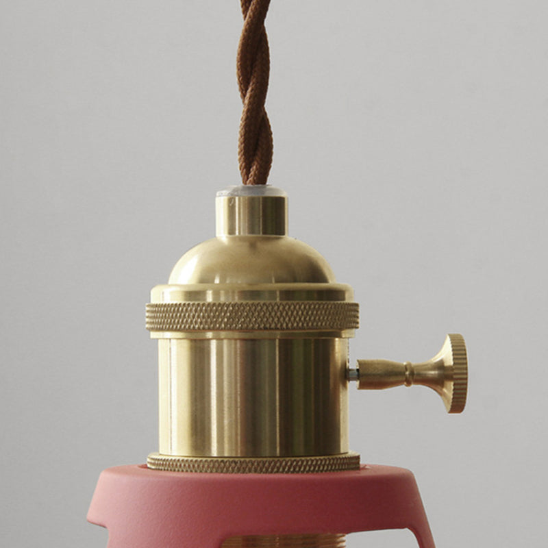Illuminazione a sospensione a 1 luce in metallo con paralume industriale Macarons per ristorante
