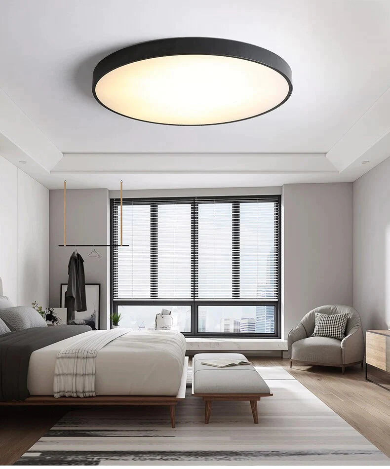 Lámpara de techo Led moderna de Metal, lámpara de techo Led Simple en blanco y negro para sala de estar, dormitorio, comedor, accesorios de iluminación