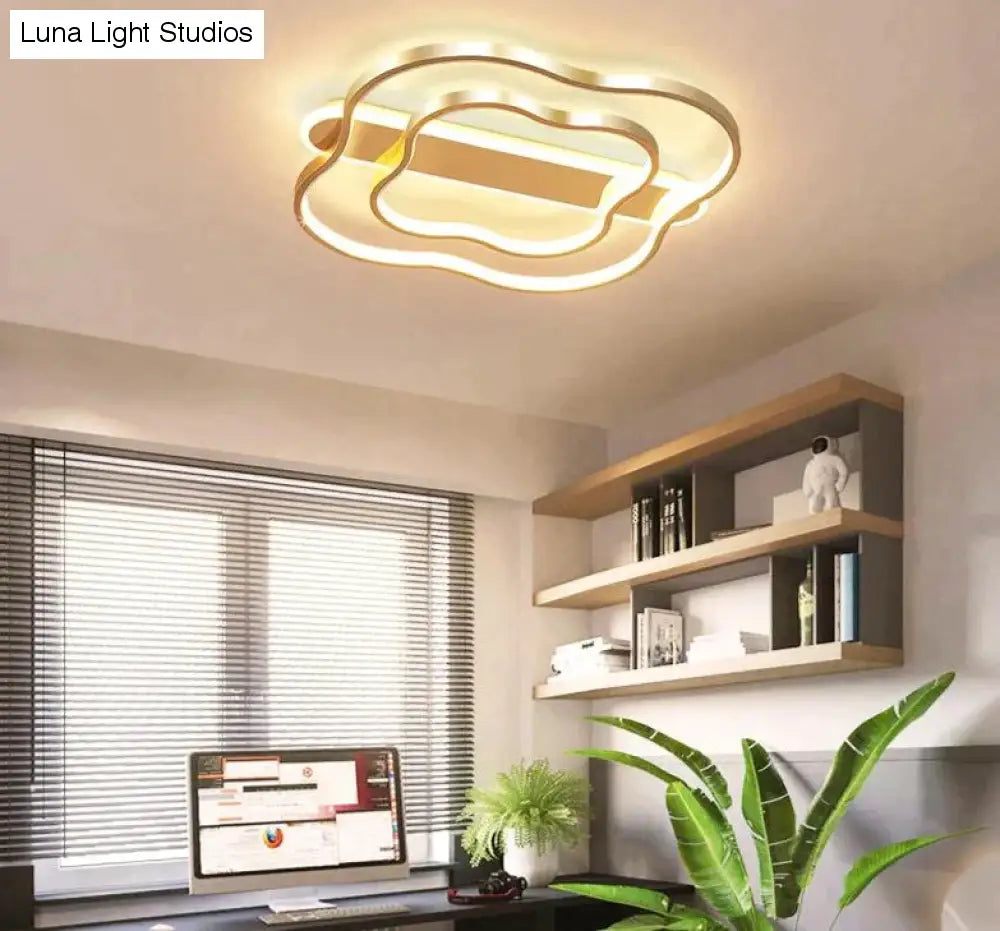 Zimmer Licht Blume Nordic Decke Lampe Einfache Moderne Gebürstet Gold Led Studie Zimmer Lampe Warme Romantische Schlafzimmer Lampen