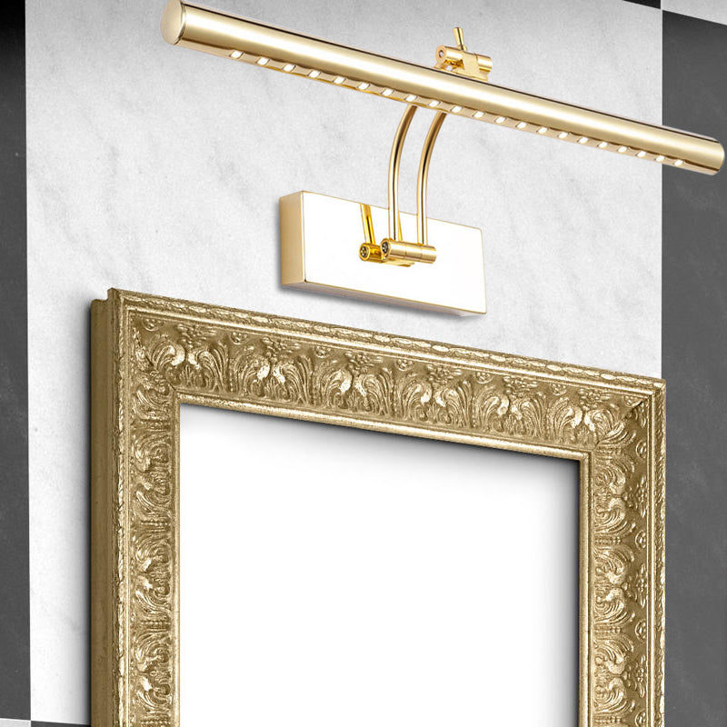 Lámpara de pared LED para baño con pantalla tubular de metal - Acabado cromado/dorado, 16