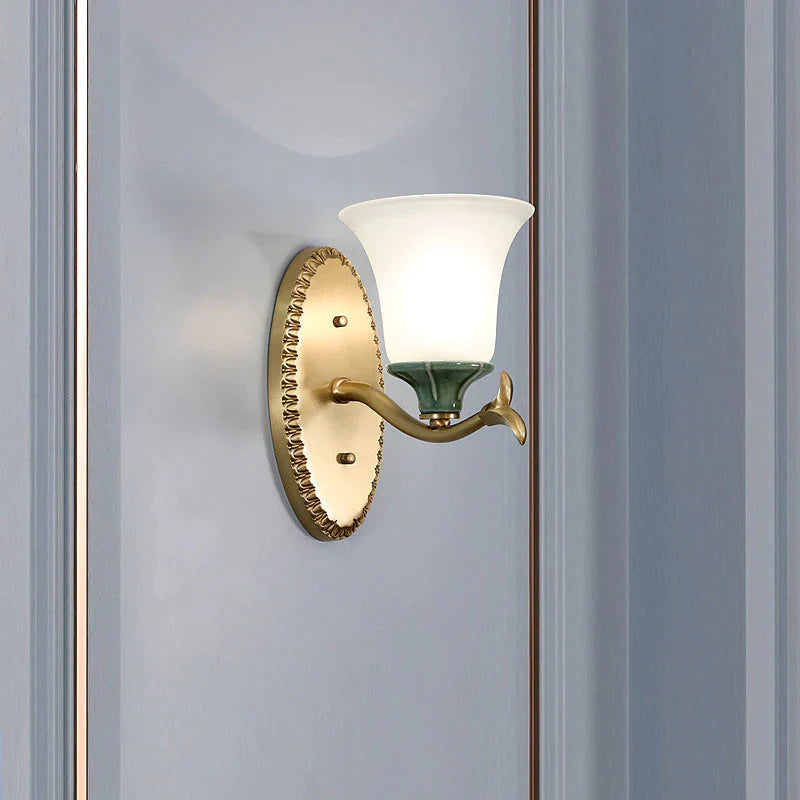 Prosta retro lampa schodowa Sypialnia Nocna miedziana kinkiet