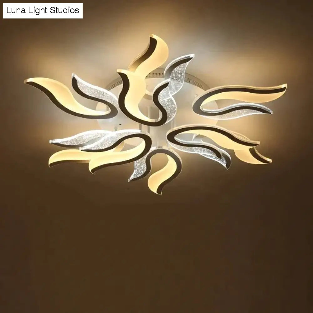 Lámpara de araña de techo Led acrílica, moderna, color blanco, para sala de estar, dormitorio, iluminación led