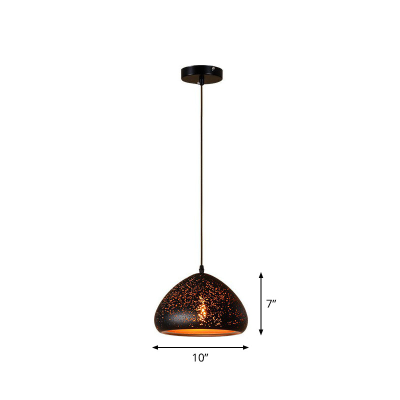 Ausgehöhlte Metall-Pendelleuchte, Retro-Hängeleuchte mit 1 Licht und schwarzem Finish für Restaurants