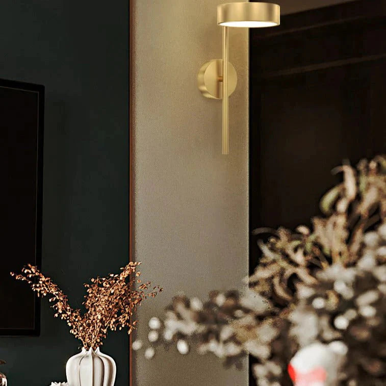 Nordic Light Luxe bedlampje Slaapkamer Volledig koperen wandlamp