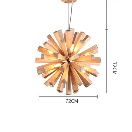 Luces colgantes de madera de diente de león, lámparas colgantes de madera maciza, accesorios para comedor, restaurante, lámpara colgante de decoración interior