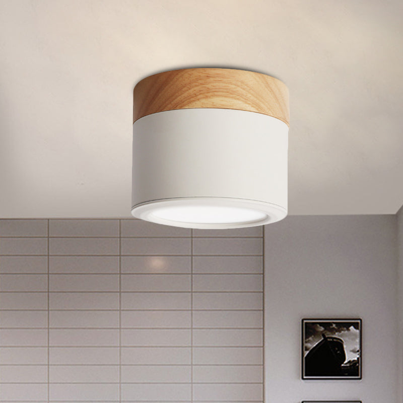 Plafoniera rotonda da incasso in acrilico Macaron Loft per corridoio bagno - Lampada piccola verde/grigio/bianco