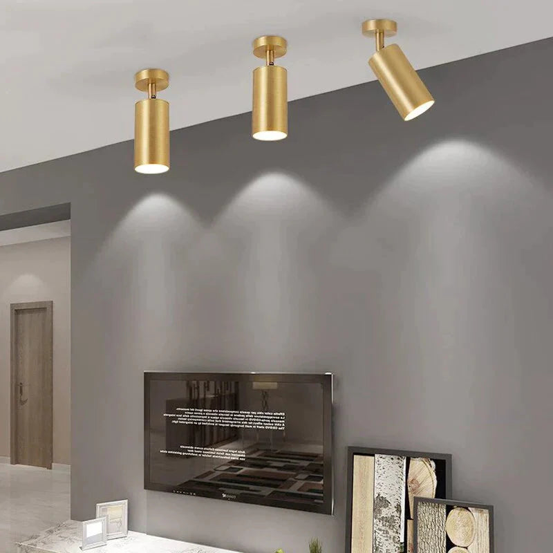 Lampada da soffitto moderna Foyer Faretto in rame Soggiorno Lampade da parete a LED in ottone per camera da letto Lampade da soffitto lustre per corridoio Balcone
