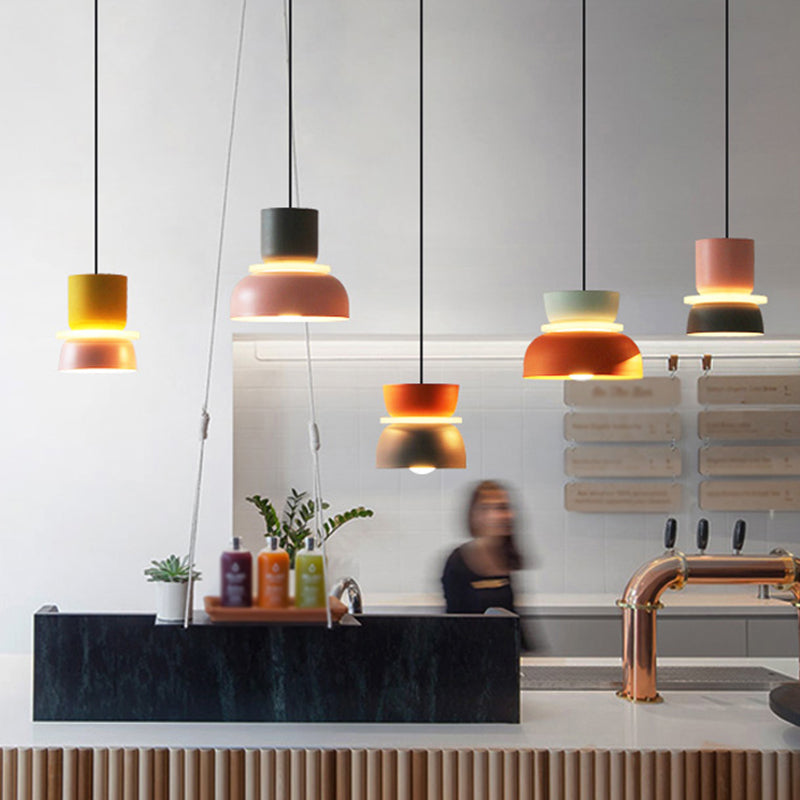 Illuminazione a sospensione moderna e contemporanea Lampada a sospensione a LED colorata Macaron